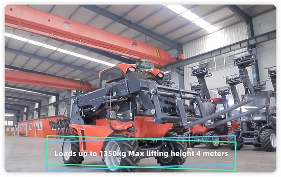 Everun Ert1500 1.35ton Motore idrostatico EPA4 Mini Telehander telescopico Caricatore gommato per macchina da costruzione